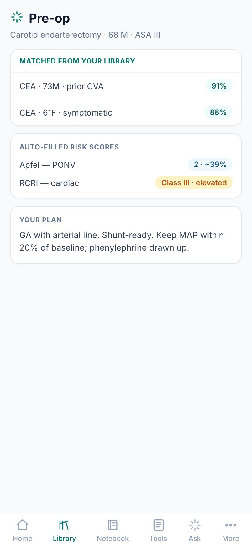 Pre-op planning screen